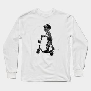 Little boy with scooter Long Sleeve T-Shirt